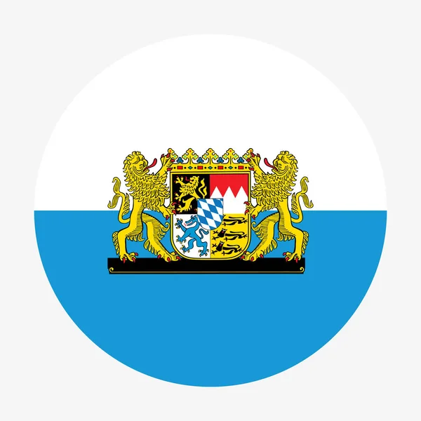 环绕着巴伐利亚国旗 涂上一层纹章 德国巴伐利亚徽章横幅上的巨大纹章 德国省的象征 — 图库矢量图片