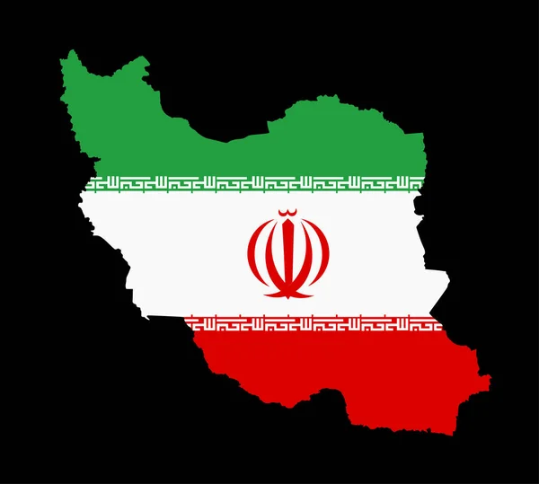 República Islámica Irán Mapa Vectorial Bandera Alta Silueta Detallada Ilustración — Vector de stock