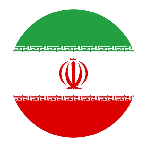 Cirkel Vektor Flagga Iran Banner Nationell Symbol För Mellanöstern Irans — Stock vektor