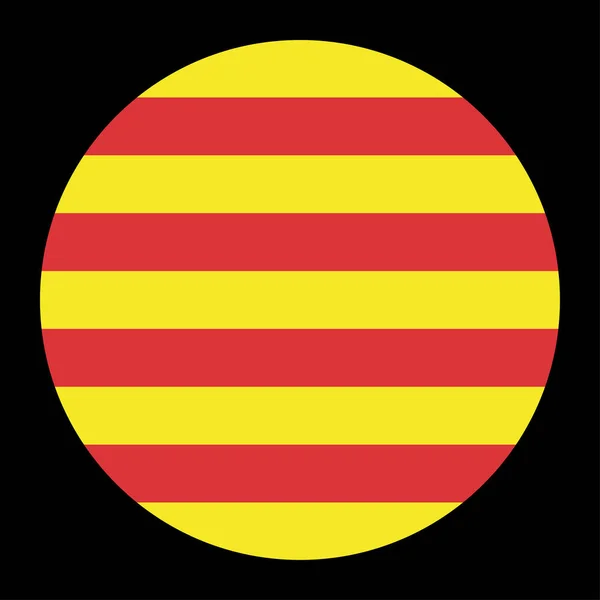 Catalonia Flag Banner Vector Catalonia Circle Badge Flag Isolated Vector — Stock Vector