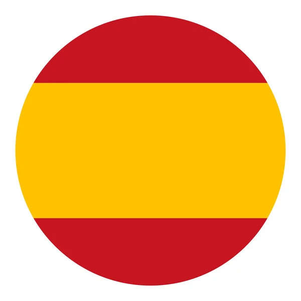 Circle Spanien Vektor Flagga Landet Europa Spaniens Flagga — Stock vektor