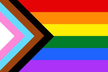 Gay vector flag progress pride LGBT flag vector sign. Gay culture symbol. Homosexual pride. Lesbian sign. Transsexual flag. Human rights freedom. Urban culture. Social Justice rainbow 2SLGBTQ+ sign.