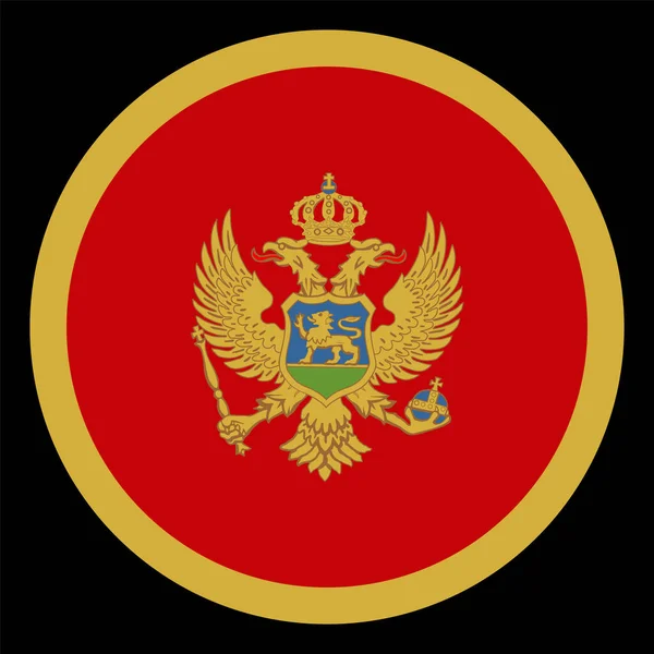 Placa Bandera Círculo Montenegro Montenegro Escudo Armas Vector Silueta Ilustración — Vector de stock