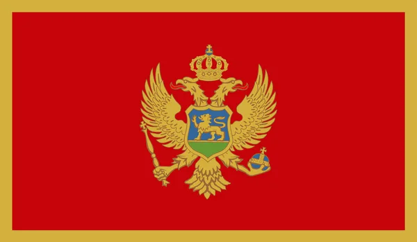 Montenegro Flagga Med Vapensköld Vektor Illustration Tätning Eller Nationellt Emblem — Stock vektor