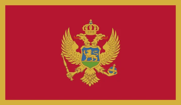 Montenegro Bandeira Com Brasão Armas Vetor Ilustração Selo Emblema Nacional — Vetor de Stock