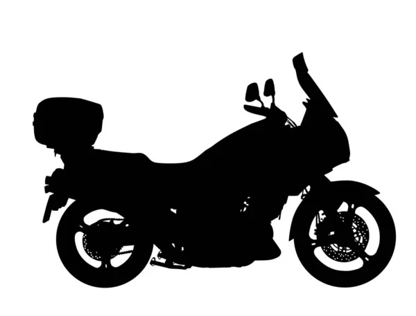 Иллюстрация Векторного Силуэта Мотоцикла Дорога Велосипеде Свобода Концепции Мощный Двигатель — стоковый вектор
