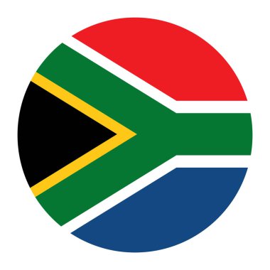 Güney Afrika bayrak dairesi vektör illüstrasyonu. Güney Afrika rozet pankartı. Ulusal sembol.