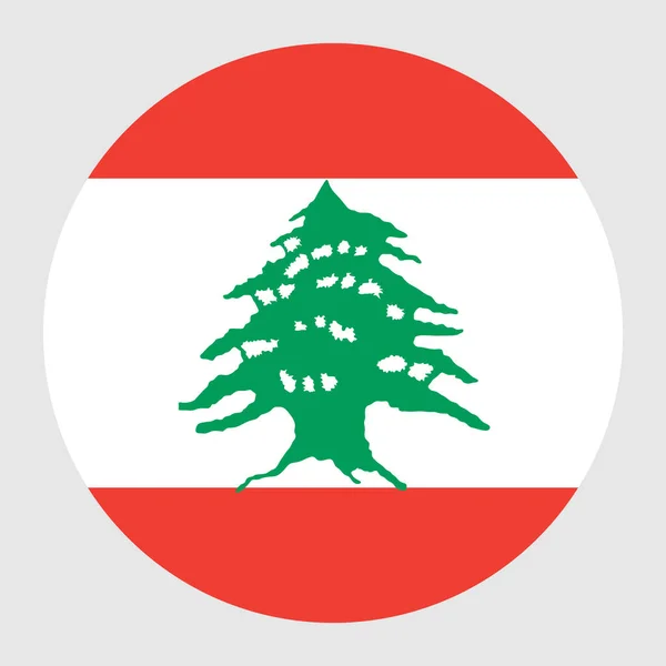 Líbano Círculo Bandera Vectorial Aislado Sobre Fondo Blanco Asia País — Archivo Imágenes Vectoriales