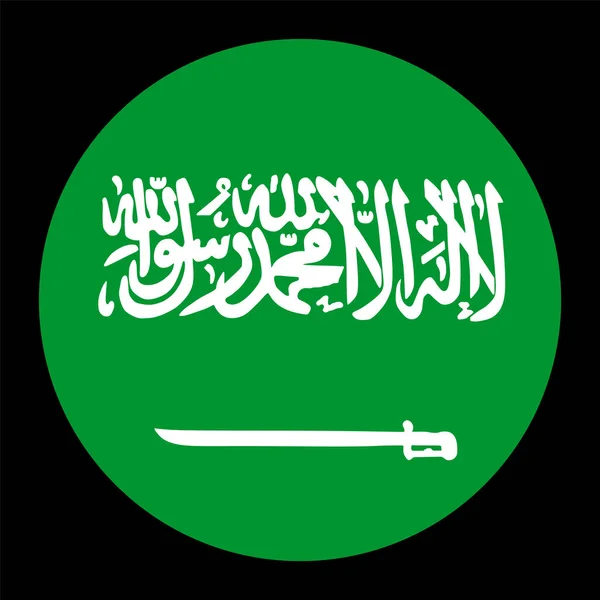 Saudiarabiens Vektorflaggcirkel Nationell Symbol För Saudiarabiens Emblem Länderna Mellanöstern — Stock vektor