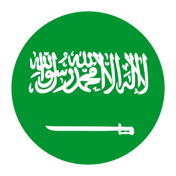 Arabia Saudita Vector Bandera Círculo Símbolo Nacional Bandera Arabia Saudita — Vector de stock