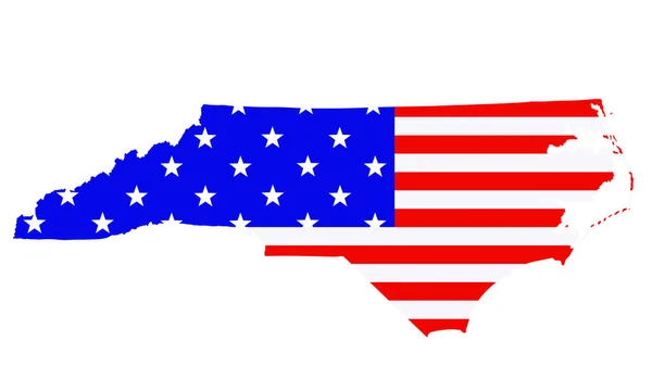 North Carolina Tillstånd Karta Vektor Siluett Illustration Amerikas Förenta Stater — Stock vektor