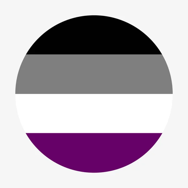 ベクトルサークル無性愛フラグバッジバナー 無性愛者 男と女の象徴または紋章 — ストックベクタ