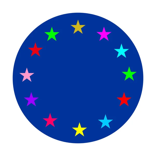 Drapeau Vectoriel Gay Cercle Union Européenne Insigne Drapeau Vectoriel Insigne — Image vectorielle