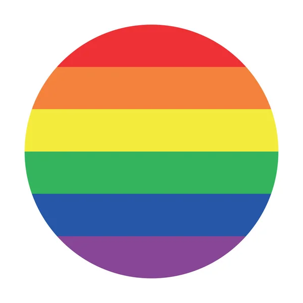 Cercle Gay Drapeau Vectoriel Insigne Fierté Lgbt Drapeau Isolé Symbole — Image vectorielle