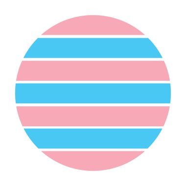 Transseksüel bayrak vektör illüstrasyonunu çember yapın. Trans cinsel haklar sembolü. Çeşitlilik özgürlüğü. Cinsellik. LGBTQ erkek ve kadın birliği.