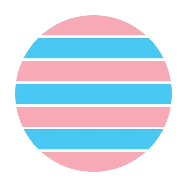 Lingkaran Transseksual Flag Badge Vektor Ilustrasi Simbol Hak Seksual Trans - Stok Vektor
