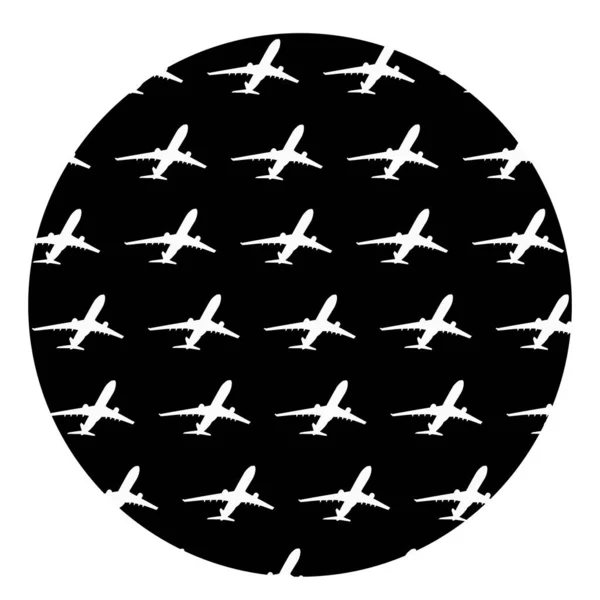 Cercle Avion Arrière Plan Sans Vergogne Illustration Vectorielle Silhouette Isolé — Image vectorielle