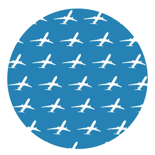 Cercle Avion Arrière Plan Sans Vergogne Illustration Vectorielle Silhouette Isolé — Image vectorielle