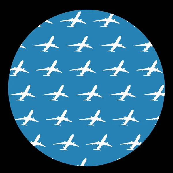 Cercle Avion Arrière Plan Sans Vergogne Illustration Vectorielle Silhouette Isolé — Image vectorielle