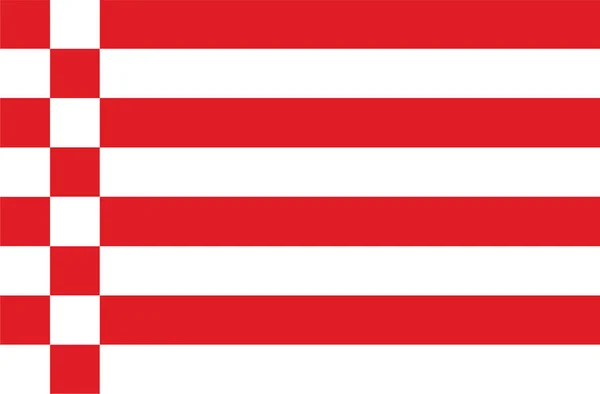 Векторний Прапор Бременського Стану Місто Німеччині Оригінальний Простий Прапор Ізольований — стоковий вектор