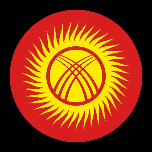 Cercle Kirghizistan Illustration Drapeau Vectoriel Symbole National Kirghizistan Pays Asie — Image vectorielle