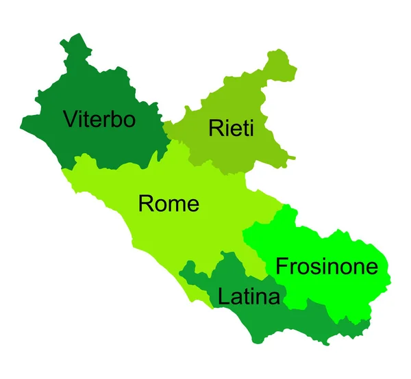 Провінція Лаціо Мапа Силуетних Векторів Ізольована Задньому Плані Провінція Італія — стоковий вектор