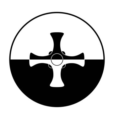 Bölge rozeti Durham bayrak düğmesi vektör silueti çizimi izole edildi. Kuzey Doğu İngiltere bölgesi, Büyük Britanya, İngiltere. Durham Eyaleti bayrak yuvarlak bayrağı ulusal sembol işareti.