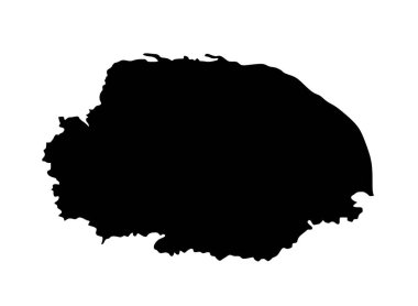 Norfolk ilçesi harita vektör çizimi izole edildi. İngiltere 'nin doğu bölgesindeki topraklar, İngiltere, Birleşik Krallık. Norfolk şekil gölgesi.