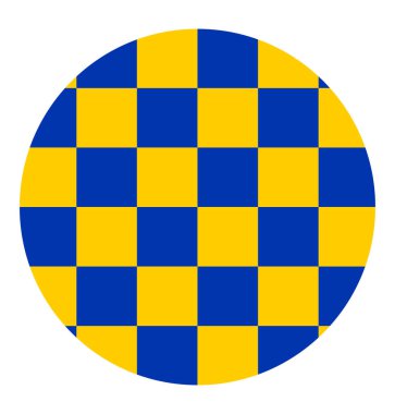 Çember rozet Surrey bayrak vektör çizimi izole edildi. Güneydoğu İngiltere 'de, İngiltere' de, Birleşik Krallık 'ta bölge. Surrey bayrağı amblem pankartı. Vatanseverlik sembolü.