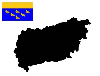 Batı Sussex İlçesi haritası vektör silueti çizimi izole edildi. İngiltere 'nin güneydoğusunda, İngiltere' de, Birleşik Krallık 'ta. İngiltere eyalet haritası. Batı Sussex bayrak haritası amblem pankartı.