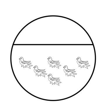 Siyah-beyaz rozet ilçesi Batı Sussex bayrak vektör çizimi izole edildi. Güneydoğu İngiltere eyaleti, İngiltere, Birleşik Krallık. Yuvarlak çıkartma Batı Sussex bayrak düğmesi amblem pankartı.