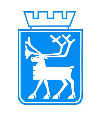 Tromso şehri arması, Tromso bayrak vektör illüstrasyonu, Norveç, Avrupa. Norveç tabelası. Tromso amblem pankartı. Etiket Tromso şehri, Kuzey Kutbu başkenti.
