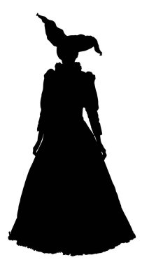 Karnaval kadını kostümlü vektör silueti izole edildi. Brezilya Rio De Janeiro sokak sanatçısı eğlencesi. Çekici bayan elbisesi. Kadın doğum günü partisi çocuk animasyoncusu. Dişi sporcu harikalar diyarı çocukları sevinç.