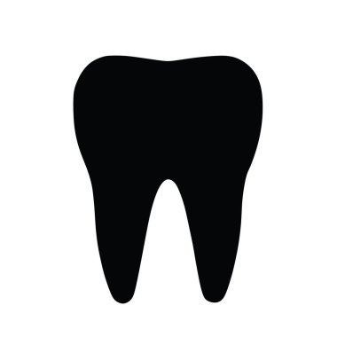 Diş vektörü silueti çizimi izole edildi. Diş Denetim Pankartı. Gölge diş ikonu tıbbi dişçi sembolü. Diş sağlığı hizmetleri. Ağız temizliği işareti..