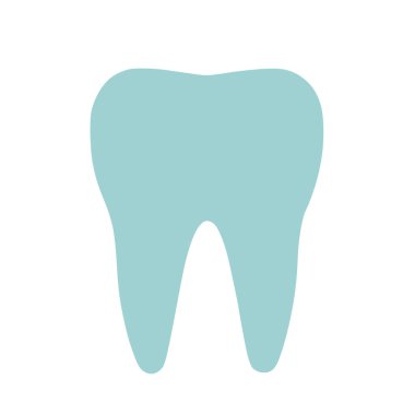 Diş vektörü silueti çizimi izole edildi. Diş Denetim Pankartı. Diş simgesi tıbbi dişçi sembolü. Diş sağlığı hizmetleri. Ağız temizliği işareti. Diş şekli gölgesi.