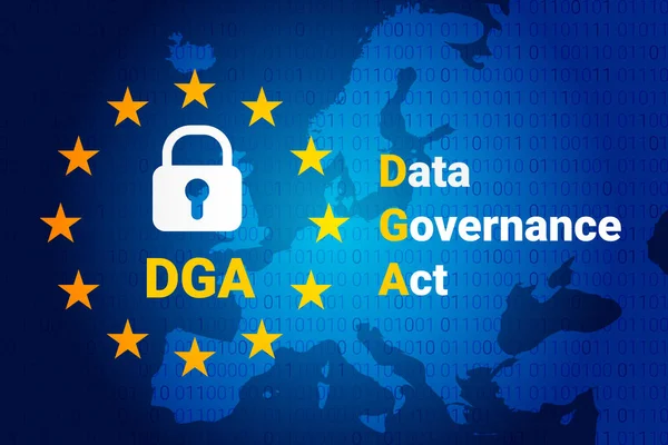 Loi sur la gouvernance des données - DGA. Fond vectoriel illustrarion — Image vectorielle