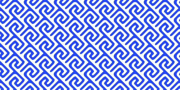 Græsk Mønster Problemfri Gammel Gammel Ornament Med Nøgleelement Abstrakt Blå – Stock-vektor