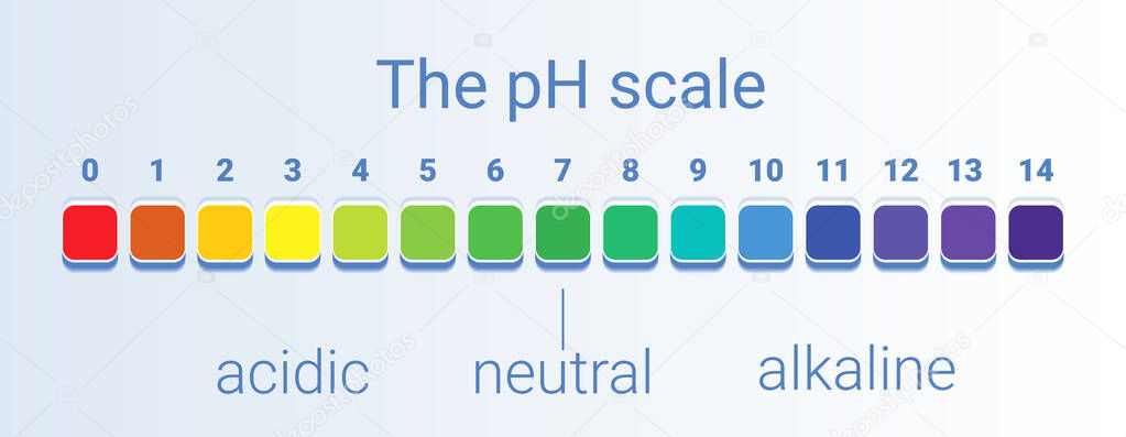ph scale value. infographic acid-base balance. scale for chemical analysis acid base. vector illustration. colorful graph for test