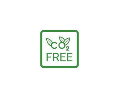 Free neutral CO2 icon. Green carbon neutrality sign. zero carbon emissions label. Vector illustration stamp clipart