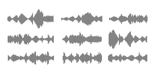 Ljudvågformsmönster För Musikspelare Podcasts Videoredigerare Röstmeddelande Sociala Medier Chattar Röstassistent — Stock vektor