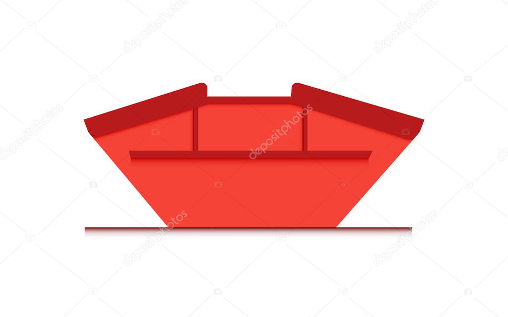 skip bin is a large open-topped waste container. red skip vector icon