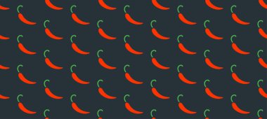 Kırmızı biberli, dikişsiz desen. Meksika yemeği geçmişi için doku. vektör illüstrasyonu