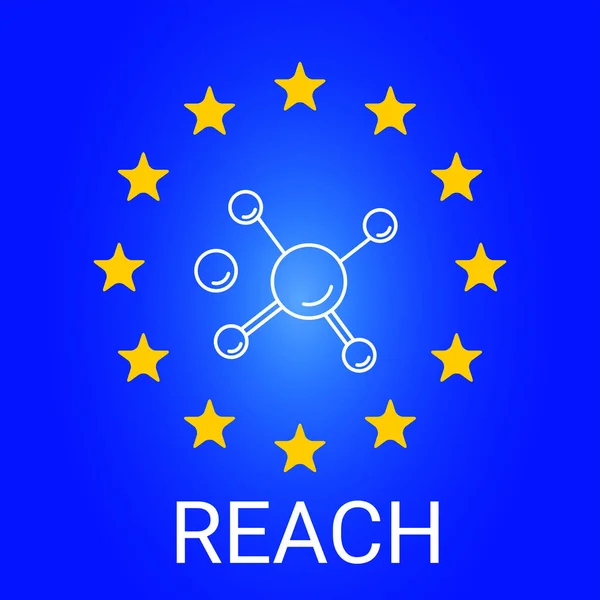 REACH - Kayıt, Değerlendirme, Kimyasal Yetki ve Sınırlama. Avrupa Birliği tüzüğü. Vektör illüstrasyonu