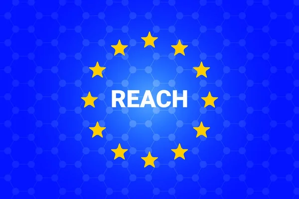 REACH - Kayıt, Değerlendirme, Kimyasal Yetki ve Sınırlama. Avrupa Birliği tüzüğü. Vektör illüstrasyonu