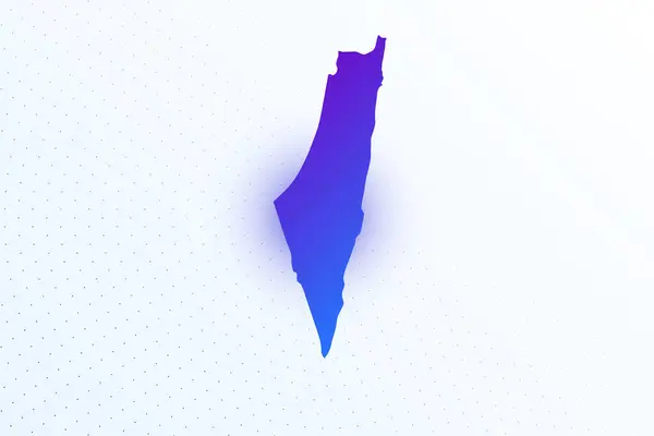Mappa Icona Israele Mappa Variopinta Dei Gradienti Sfondo Chiaro Design — Vettoriale Stock