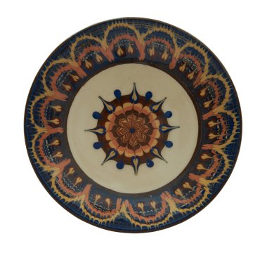 Seramik tabak flanders teknolojisinde boyalı. Bir beyaz izole