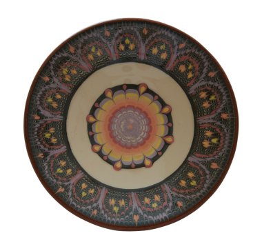 Seramik tabak flanders teknolojisinde boyalı. Bir beyaz izole