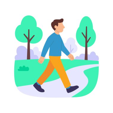 Walking, Person walking through renewable energy landscape