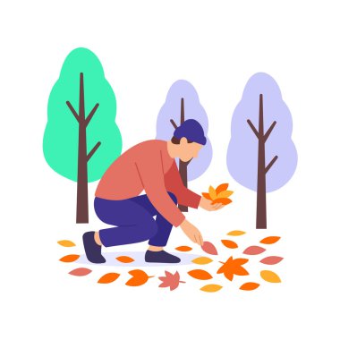 Düşen Yapraklar, Düşen yapraklarla kaplı yolda yürüyen insan