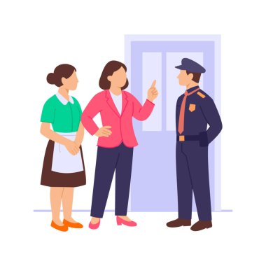 Ofis bakıcıları, temizlik ve organizasyonu sağlıyorlar.